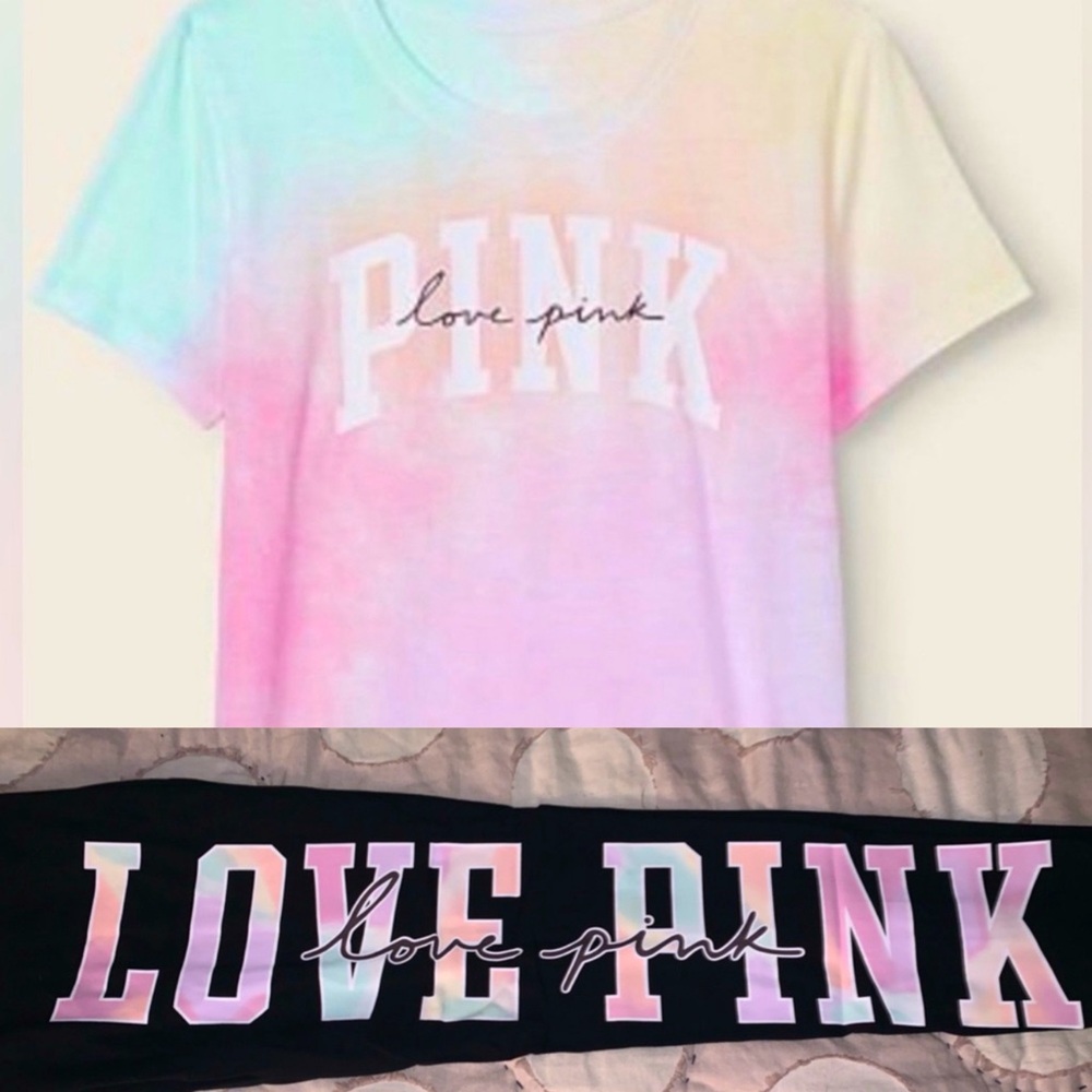 Victoria’s Secret PINK Freya Perfect Tee & Matching Cotton High Waist Leggings